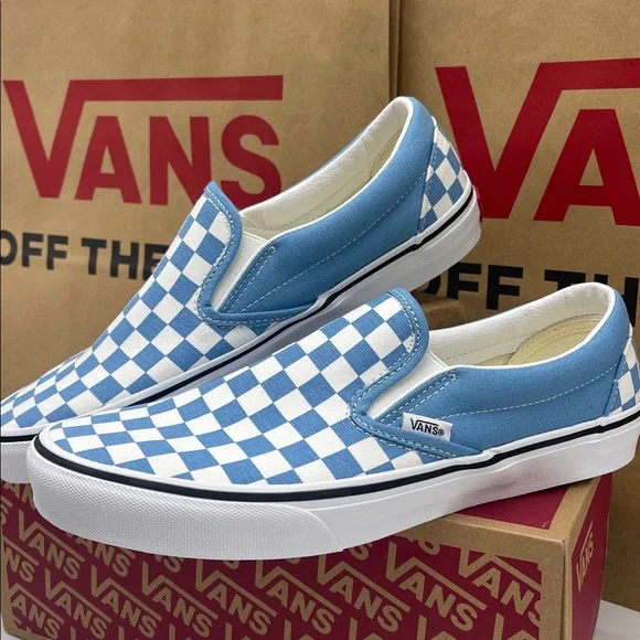 Vans •WMNS Classic Slip-On
Color Theory Checkerboard Heritage Blue 
VN000D6BE2W - Picture 6 of 16